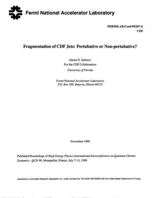 Fragmentation of CDF jets: Perturbative or non-perturbative?