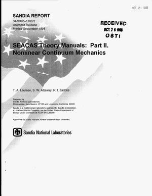 SEACAS Theory Manuals: Part II. Nonlinear Continuum Mechanics