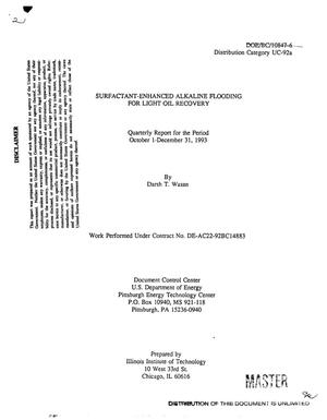 Surfactant-enhanced Alkaline Flooding for Light Oil Recovery; Quarterly Report, October 1--December 31, 1993