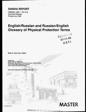 English/Russian and Russian/English glossary of physical protection terms