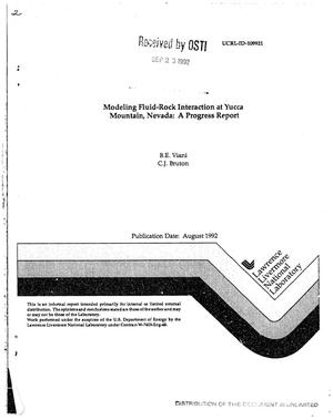 Modeling fluid-rock interaction at Yucca Mountain, Nevada; A progress report, April 15, 1992