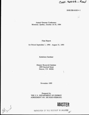 Annual genome conference. Final report, September 1, 1994--August 31, 1995