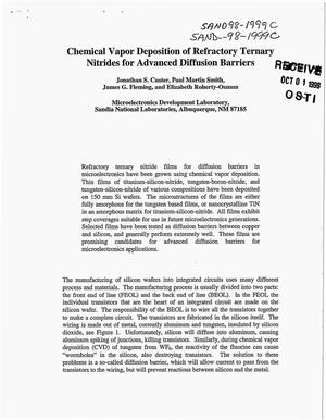 Chemical vapor deposition of refractory ternary nitrides for advanced diffusion barriers