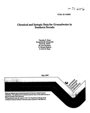 Chemical and isotopic data for groundwater in southern Nevada