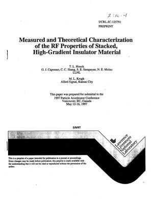 Measured and theoretical characterization of the RF properties of stacked, high-gradient insulator material