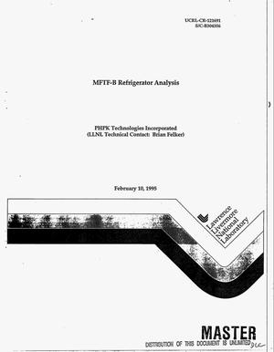MFTF-B refrigerator analysis