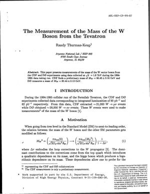 The measurement of the mass of the W boson from the Tevatron.