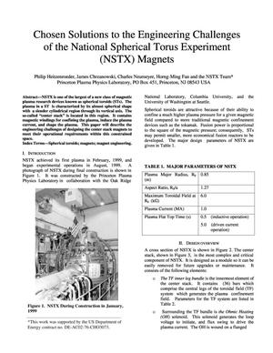 Chosen Solutions to the Engineering Challenges of the National Spherical Torus Experiment (NSTX) Magnets