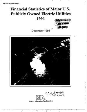 Financial statistics of major US publicly owned electric utilities 1994