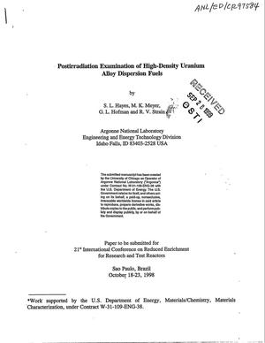 Postirradiation examination of high-density uranium alloy dispersion fuels.