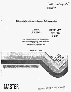 Lithium intercalation in porous carbon anodes