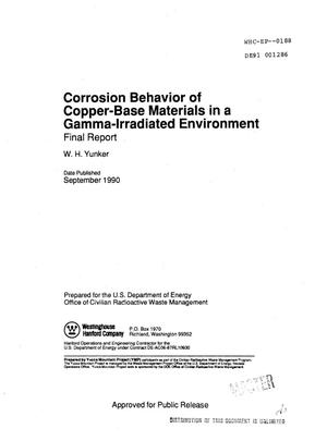 Corrosion behavior of copper-base materials in a gamma-irradiated environment; Final report