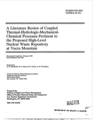 A literature review of coupled thermal-hydrologic-mechanical-chemical processes pertinent to the proposed high-level nuclear waste repository at Yucca Mountain
