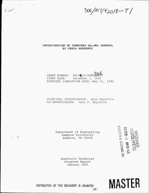 Investigation of combined SO{sub 2}/NO{sub x} removal by ceria sorbents. Quarterly technical progress report, October--December, 1994