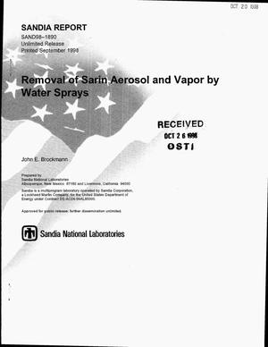 Removal of Sarin Aerosol and Vapor by Water Sprays
