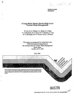 A large block heater test for high level nuclear waste management