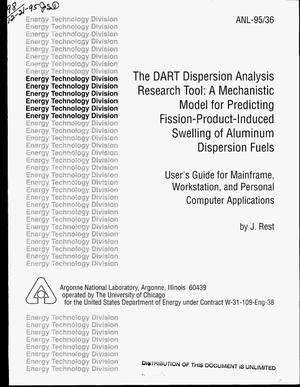 The DART dispersion analysis research tool: A mechanistic model for predicting fission-product-induced swelling of aluminum dispersion fuels. User`s guide for mainframe, workstation, and personal computer applications