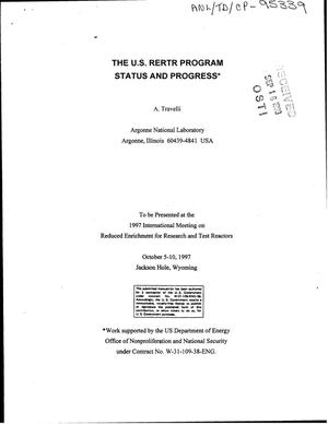 The U.S. RERTR program status and progress.