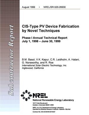 Primary view of object titled 'CIS-Type PV Device Fabrication by Novel Techniques; Phase I Annual Technical Report, 1 July 1998 - 30 June 1999'.