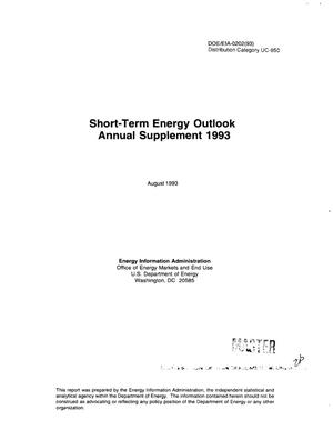 Short-term energy outlook, Quarterly projections. Third quarter 1993