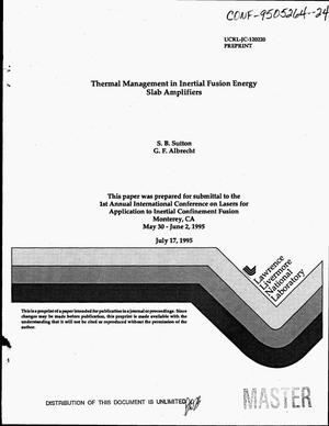Thermal management in inertial fusion energy slab amplifiers