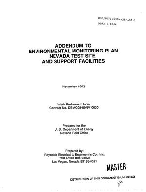 Addendum to environmental monitoring plan Nevada Test Site and support facilities