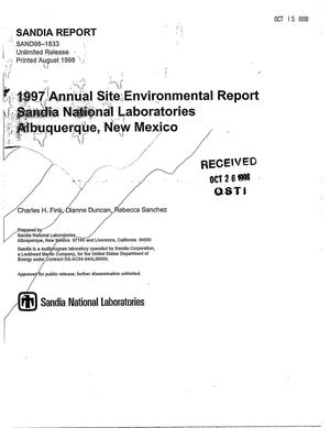 1997 Annual Site Environmental Report Sandia National Laboratories Albuquerque, New Mexico