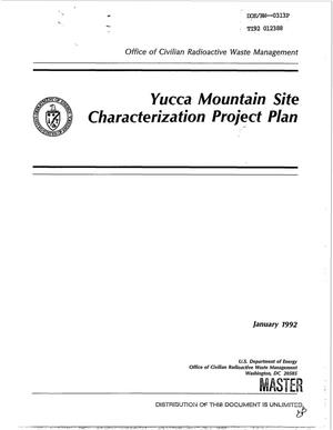 Yucca Mountain Site Characterization Project Plan