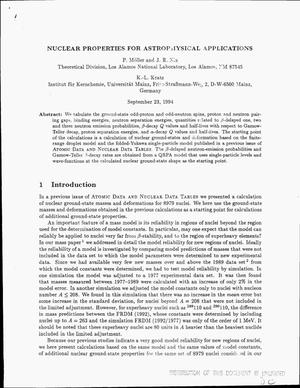 Nuclear properties for astrophysical applications