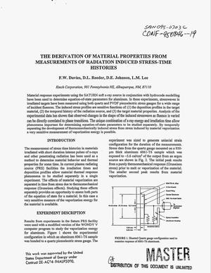 The derivation of material properties from measurements of radiation induced stress-time histories