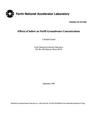 Effects of inflow on NuMI groundwater concentrations