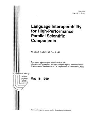 Language interoperability for high-performance parallel scientific components