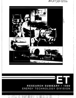 Energy Technology Division research summary - 1999.