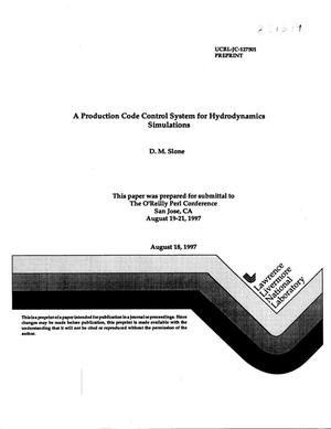 Production code control system for hydrodynamics simulations