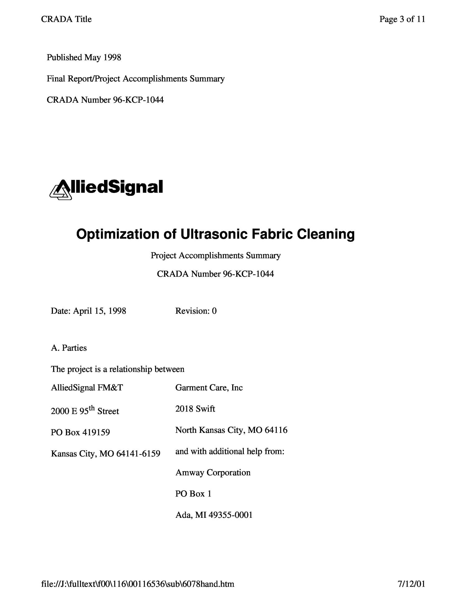 Optimization of Ultrasonic Fabric Cleaning
                                                
                                                    [Sequence #]: 3 of 11
                                                