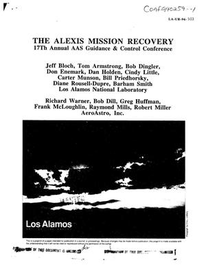 The ALEXIS mission recovery