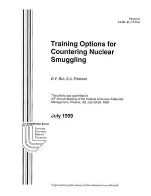 Training options for countering nuclear smuggling
