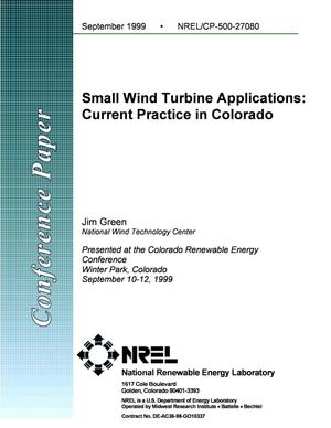 Small Wind Turbine Applications: Current Practice in Colorado