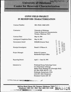 GYPSY field project in reservoir characterization. Quarterly progress report, April 1, 1995--June 30, 1995