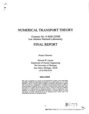 Numerical transport theory; Final report