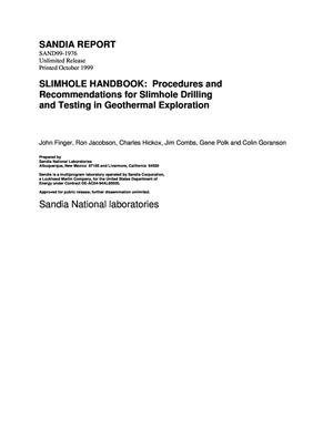 Slimhole Handbook: Procedures and Recommendations for Slimhole Drilling and Testing in Geothermal Exploration