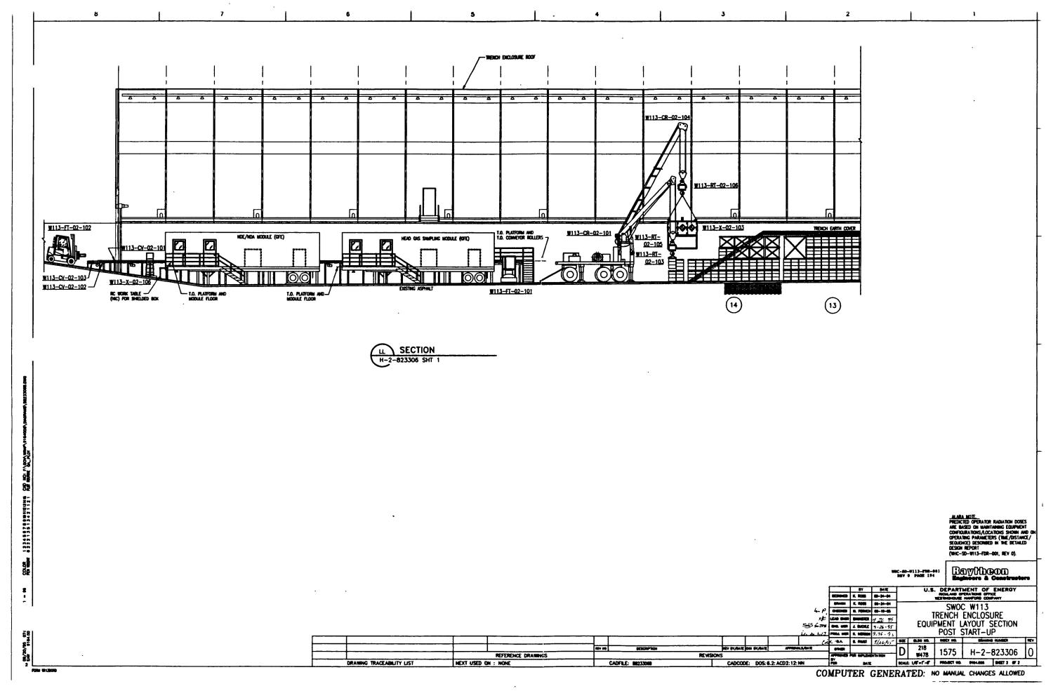 Solid Waste Operations Complex W-113, Detail Design Report (Title II). Volume 2: Solid waste retrieval facilities -- Phase 1, detail design drawings
                                                
                                                    [Sequence #]: 92 of 95
                                                