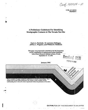 A preliminary guidebook for identifying stratigraphic contacts at the Nevada Test Site