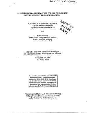 A neutronic feasibility study for LEU conversion of the Budapest research reactor.