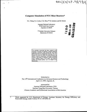 Computer simulation of FCC riser reactors.
