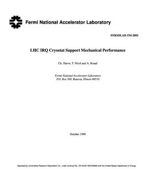 LHC IRQ cryostat support mechanical performance