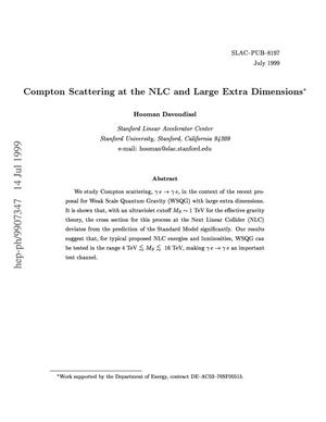 Compton Scattering at the NLC and Large Extra Dimensions