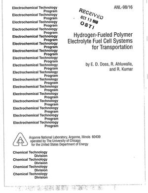Hydrogen-fueled polymer electrolyte fuel cell systems for transportation.