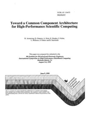 Toward a common component architecture for high-performance scientific computing