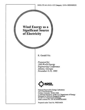 Wind energy as a significant source of electricity